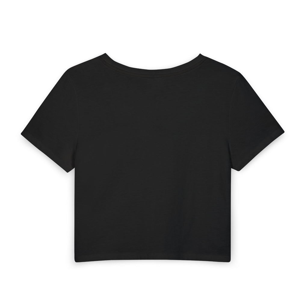 Neon Beach Night Women's Baby Tee — Retro Cityscape Crop Top