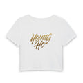 Young Ho Crop Tee — Gold Script Women's Baby T-Shirt